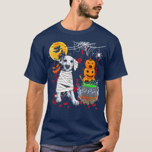 Mummy Dalmatian Dog Halloween Dog Scary Pumpkins L T-shirt