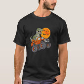 Mummy Dinosaur die auto bestuurt op Halloween T-shirt (Voorkant)