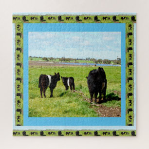 Mummy en Baby Belted Galloway Koeien, Legpuzzel
