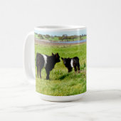 Mummy en Baby Galloway Koe, koffie Mok (Voorkant links)