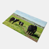 Mummy en Baby Galloway Koeien, Doormat Deurmat (Schuin)