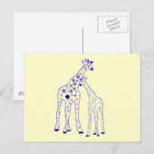 mummy en baby giraffe briefkaart (Voorkant / Achterkant)