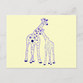 mummy en baby giraffe briefkaart