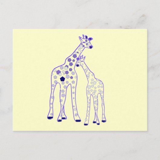 mummy en baby giraffe briefkaart (Voorkant)