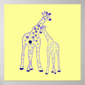 mummy en baby giraffe poster (Voorkant)