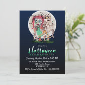 Mummy en Rag Doll Halloween Costume Party Kaart (Staand voorkant)