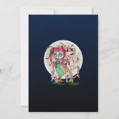 Mummy en Rag Doll Halloween Costume Party Kaart (Achterkant)