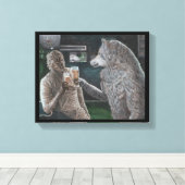 Mummy en Weerwolf Drink Fantasy Canvas Afdruk (Insitu (Houten vloer))