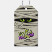 Mummy Eyes Halloween Green ID685 Cadeaulabel (Voorkant)