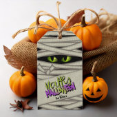 Mummy Eyes Halloween Green ID685 Cadeaulabel