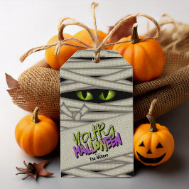 Mummy Eyes Halloween Green ID685 Cadeaulabel