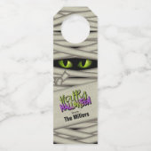 Mummy Eyes Halloween Green ID685 Flessenhanger (Voorkant)