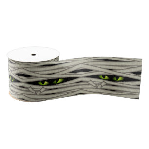 Mummy Eyes Halloween Green ID685 Grosgrain Lint
