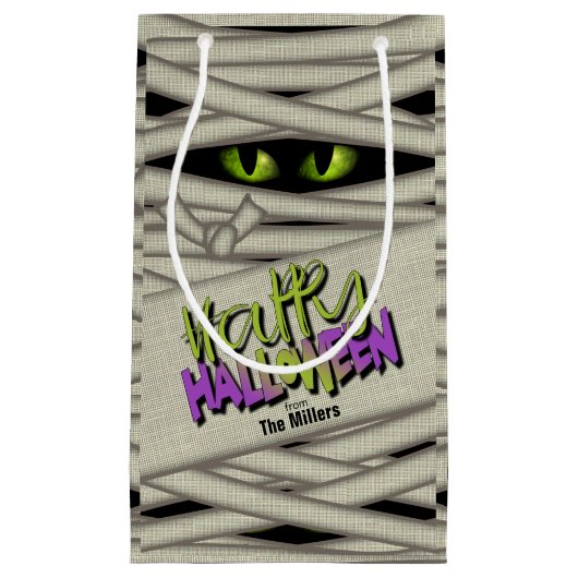 Mummy Eyes Halloween Green ID685 Klein Cadeauzakje (Voorkant)