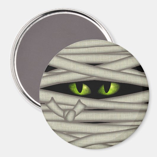 Mummy Eyes Halloween Green ID685 Magneet (Voorkant / Achterkant)