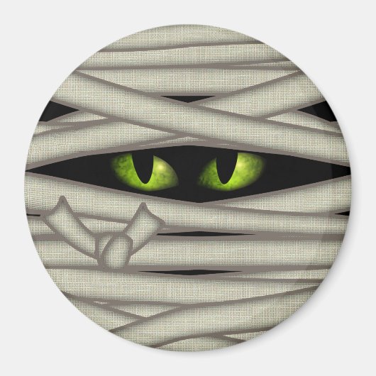 Mummy Eyes Halloween Green ID685 Magneet (Voorkant)