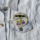 Mummy Eyes Halloween Green ID685 Ronde Button 7,6 Cm (In situ)