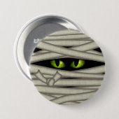 Mummy Eyes Halloween Green ID685 Ronde Button 7,6 Cm (Voorkant /achterkant)
