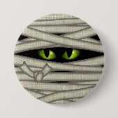 Mummy Eyes Halloween Green ID685 Ronde Button 7,6 Cm (Voorkant)