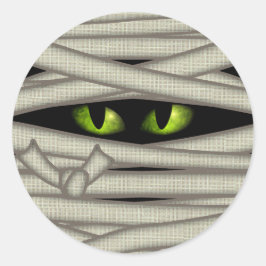 Mummy Eyes Halloween Green ID685 Ronde Sticker