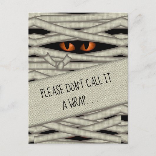 Mummy Eyes Halloween Noem het een Oranje ID685 van Briefkaart (Voorkant)