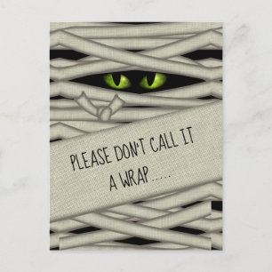 Mummy Eyes Halloween Noem het een Wrap Green ID685 Briefkaart