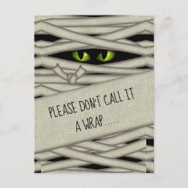 Mummy Eyes Halloween Noem het een Wrap Green ID685 Briefkaart