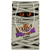 Mummy Eyes Halloween Oranje ID685 Klein Cadeauzakje (Voorkant)