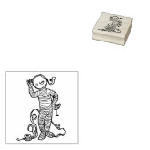 Mummy girl met spinnenstempel rubberstempel (Gestempeld)