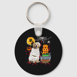 Mummy Golden Retriever Dog Halloween Dog Scary Pum Sleutelhanger