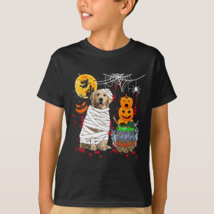 Mummy Golden Retriever Dog Halloween Dog Scary Pum T-shirt