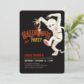 Mummy Halloween Birthday Party Invitation Kaart (Staand voorkant)
