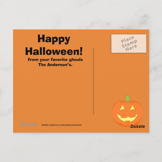 Mummy Halloween Briefkaart (Achterkant)