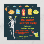 Mummy Halloween Cocktail Party-uitnodigingen Kaart (Voorkant / Achterkant)