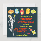 Mummy Halloween Cocktail Party-uitnodigingen Kaart (Voorkant)