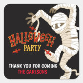 Mummy Halloween Party, Sticker (Voorkant)
