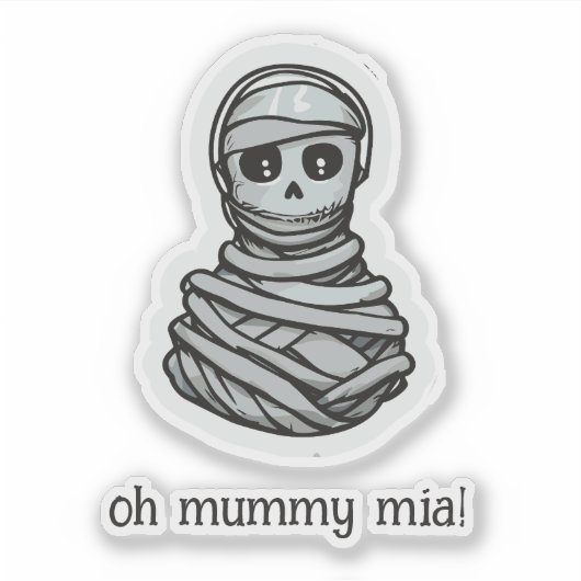 Mummy Halloween Sticker (Voorkant)