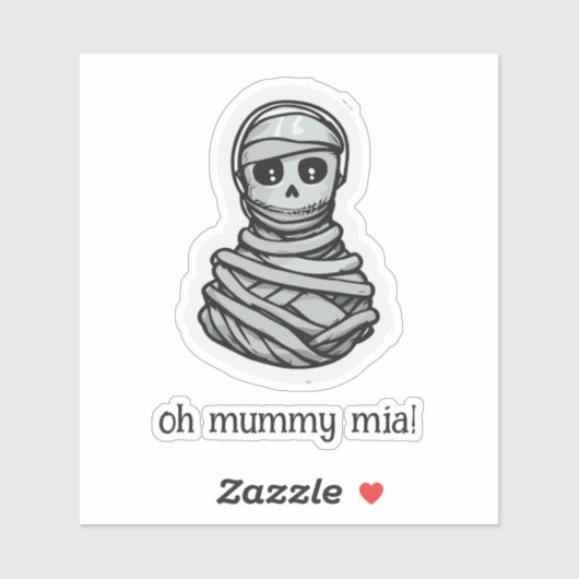 Mummy Halloween Sticker (Vel)