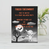 Mummy Halloween uitnodiging (Staand voorkant)