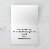 Mummy Happy Birthday Year Photo Template van Kinde Kaart (Binnen)