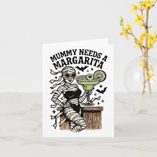 Mummy heeft een Margarita nodig Summer Girly Summe Kaart (Gele Bloem)