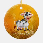 Mummy Koe Geel keramisch Ornament (Achterkant)