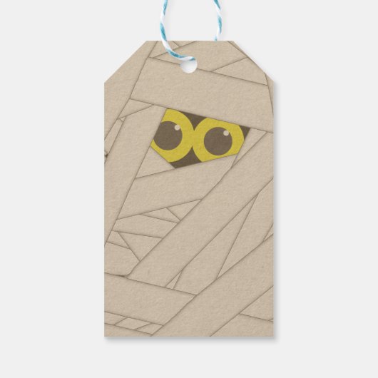 Mummy Kraft Papier Kijk Halloween Kostuum Feest Cadeaulabel (Achterkant)