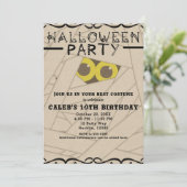 Mummy Kraft Papier Kijk Halloween Kostuum Feest Kaart (Staand voorkant)