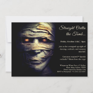 Mummy Madness   Halloween kostuum party uitnodigin Kaart