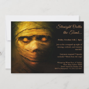 Mummy Madness   Halloween kostuum party uitnodigin Kaart