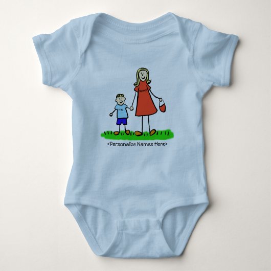 Mummy & Me Boy - Blond Moeder & Son Shirten Romper (Voorkant)