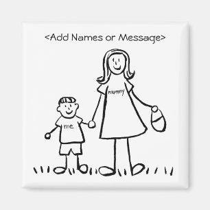 Mummy & Me - Moeder en Zoon Aangepaste Familie Mag Magneet
