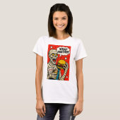 Mummy met Big Burger - Classic Pop Art T-shirt (Voorkant volledig)