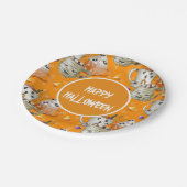 Mummy Mokken Happy Halloween Papieren Bordje (Gekanteld)